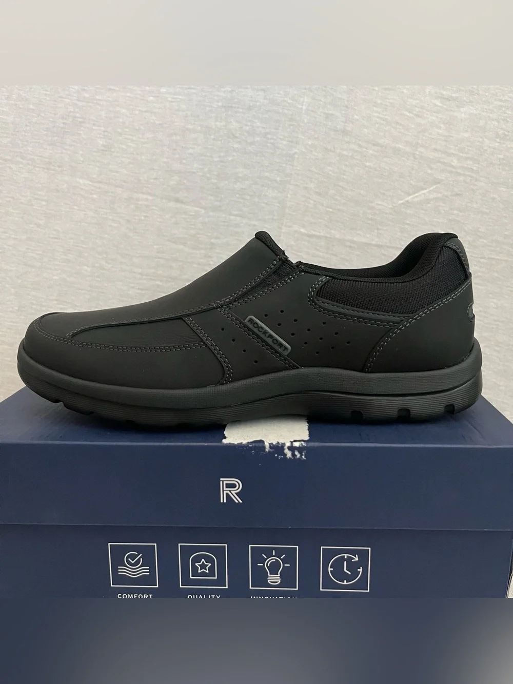 Rockport Get Your Kicks Slip-On Comfort Shoes - Black Leather